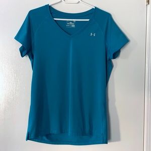 Women's Large Under Armor V-Neck Sky Blue Top